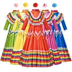 Halloween Halloween Costume Kids Mexican Girl Dance Skirt Halloween Cosplay Costumes For Dress Up Party Favor Supplies