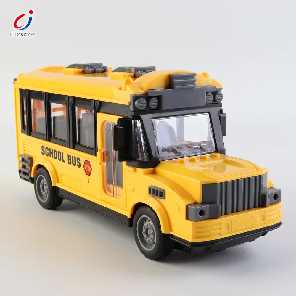 Chengji juguetes de radiocontrol full function 1:30 4 CH plastic remote control bus toy light up remote control school bus toy