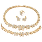 New Design Gold Jewelry IPMIN New Design 18 K Gold Plating I Love You Butterfly 4 Pces Jewelry Set