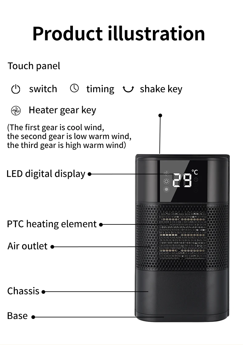 Electric Heater, 75°, Portable - detail 22