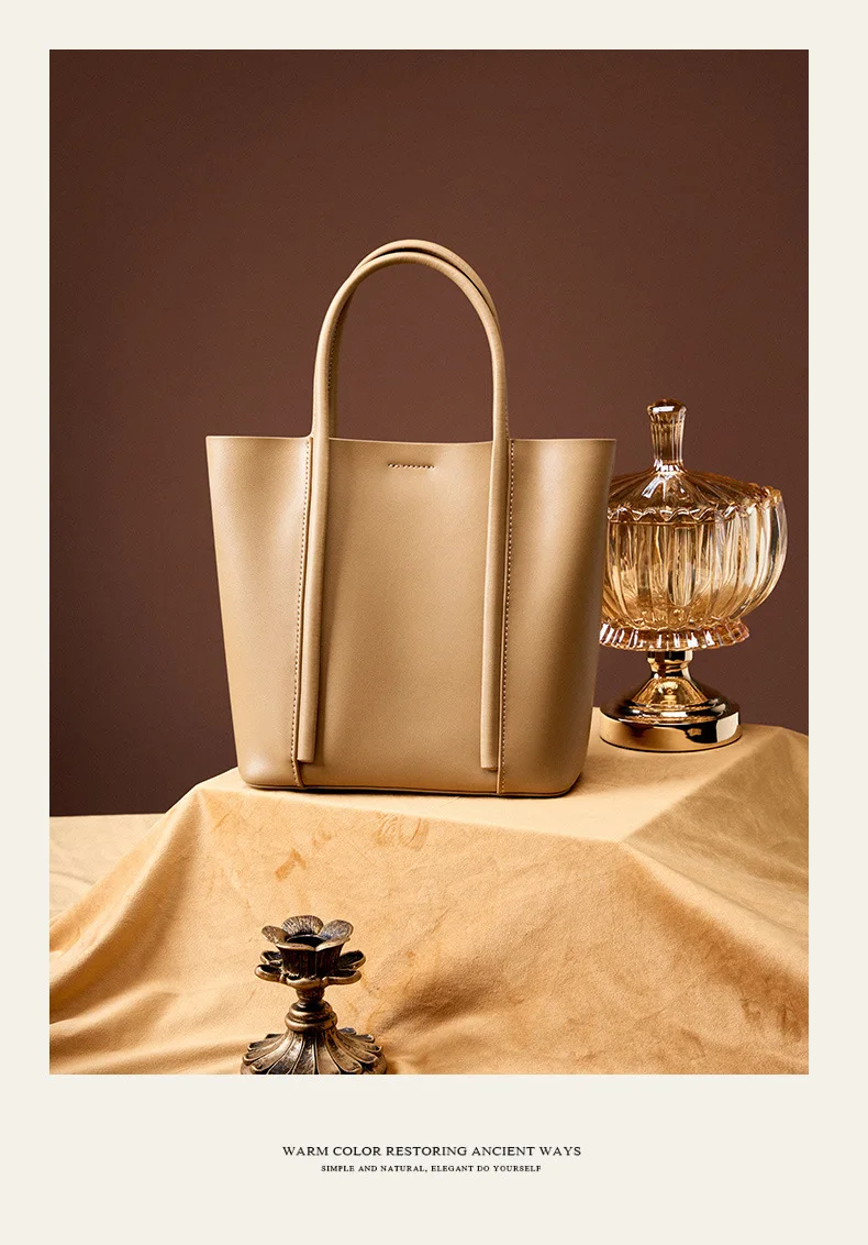 Andobag Genuine Cow Leather Handbag For Women Commute Shoulder