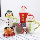 Mug 3D Animal Christmas Mug 400ml Creative Modeling Couple Coffee Cup Breakfast Milk Cup Festival Gift Cu