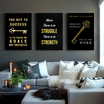 Motivational Golden Word Explanation Canvas Painting Posters Prints Nordic Wall Art for Home Decor