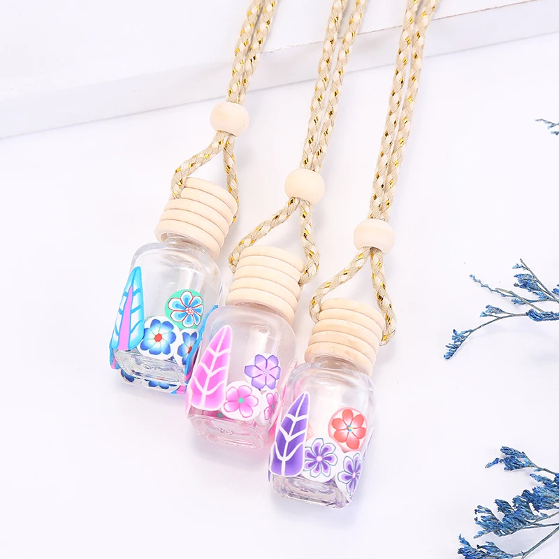 product 10ml empty glass car perfume bottle hanging wooden lid bottles wholesale car fragrance gift empty car perfume bottle-7