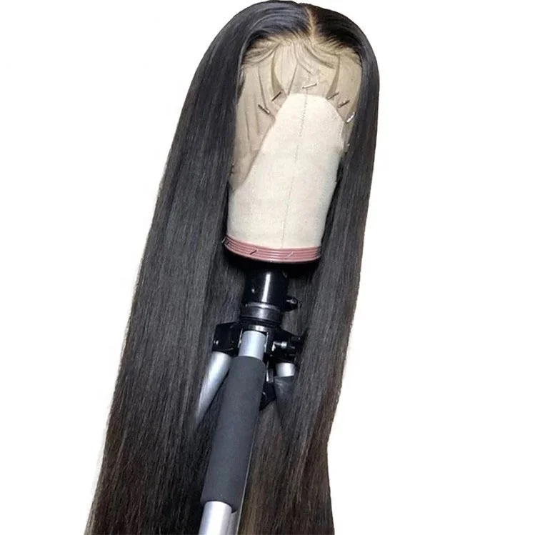 Vendor Hd Transparent Swiss Lace Front Wig Human Hair 360 Lace Frontal Wig Straight Glueless Brazilian 100% Virgin 10a Lace Wigs