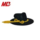 Black Graduation Caps Decoration Doctoral Graduation Black Velvet Academic Cap With Gold Tassel
