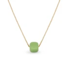 Necklace Chris April 316L Stainless Steel PVD Plated Charm Drop Gem Natural Jade Pendant Necklace