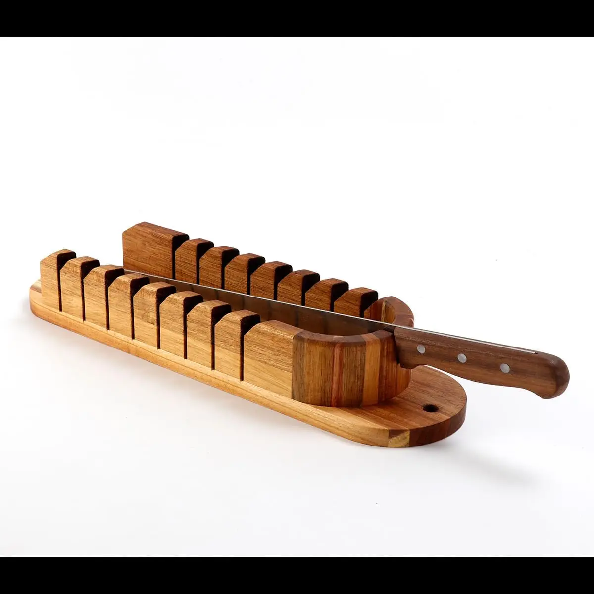 product slotted cutting bread board manual bread slicer cutting board bread slicer with bread knife with storage knife bag for kitchen-7