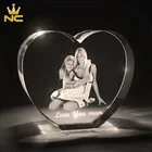 Wedding Gift Engraved Photo Anniversary Souvenirs Christmas Heart Crystal Wedding Gift For Keepsake