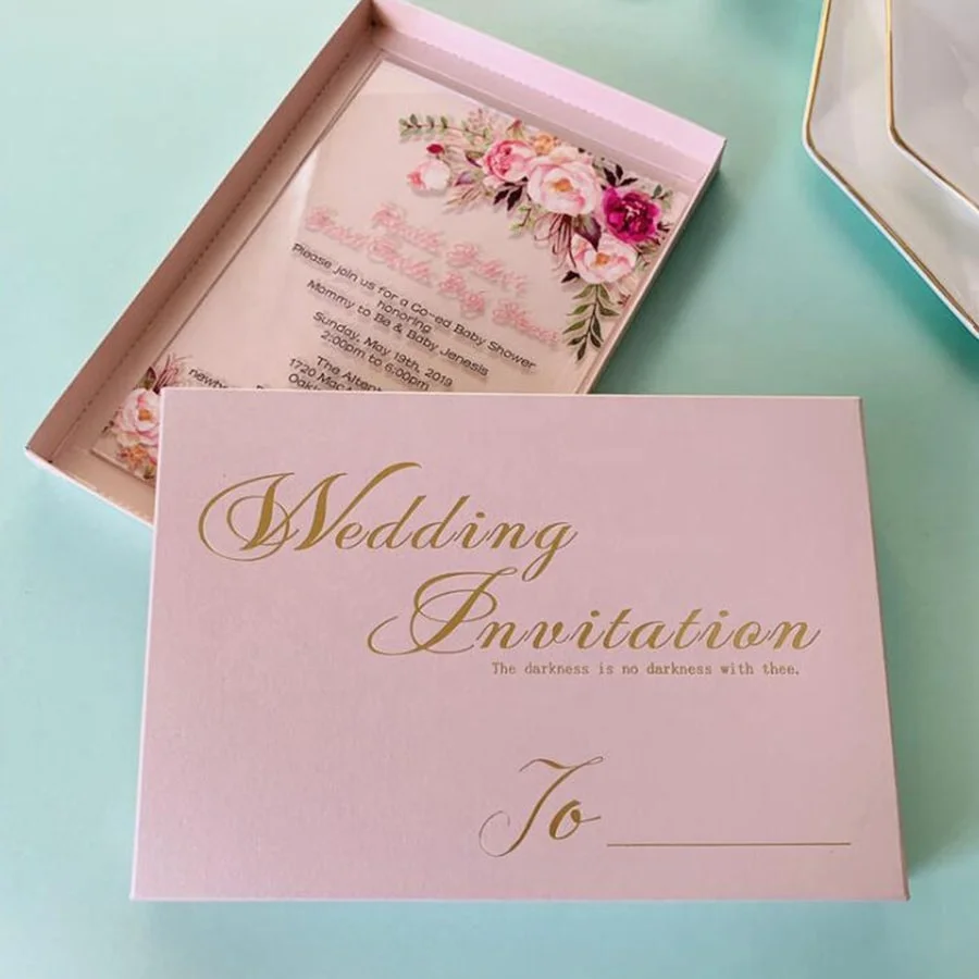 customize wedding invitation card paper gift box foldable paper