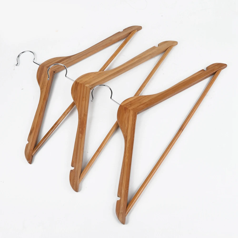 high quality bamboo stick clothes hanger for coat