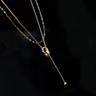 Necklace Fashion Tassel Crystal Sweater Beads Necklace Jewelry