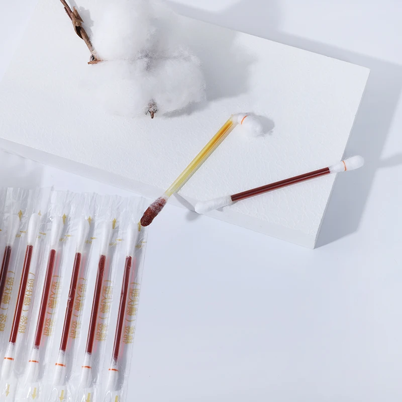 Disposable Iodophor Sterile Povidone Iodine Liquid Filled Cotton Swabs