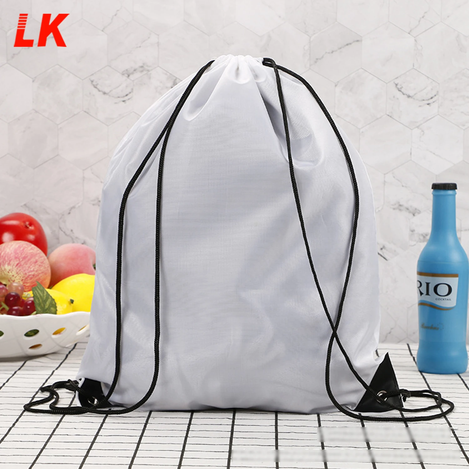 custom drawstring bag polyester drawstring gift bag sports back