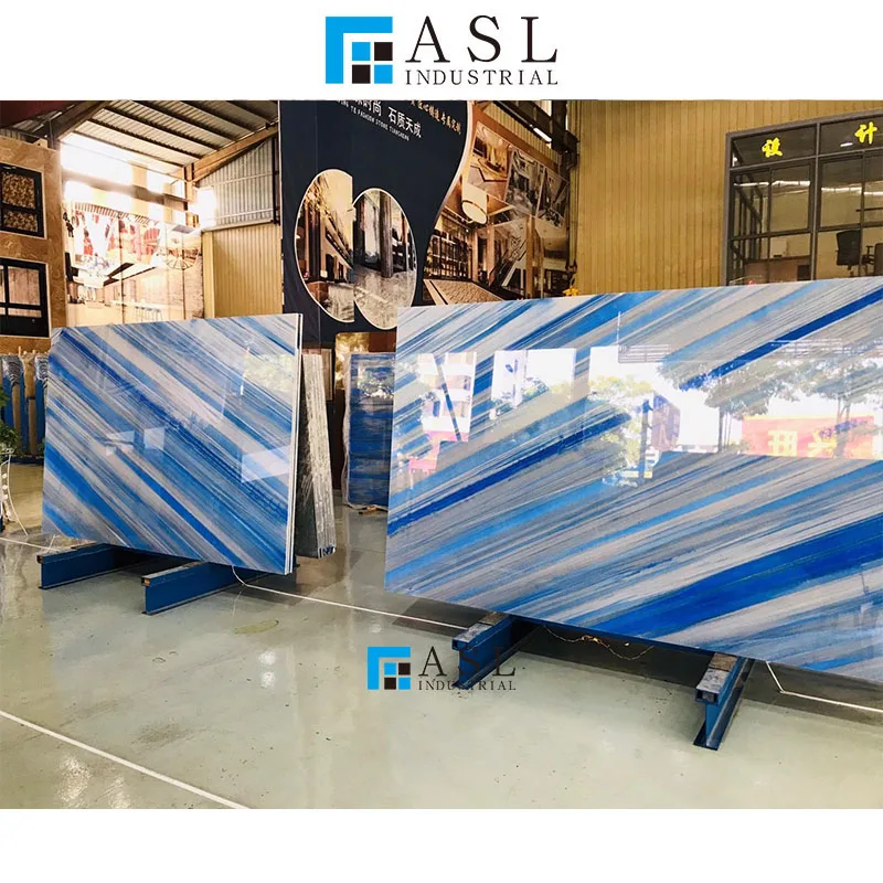 Luxury marble sodalite dark blue quartzite and illusion blue quartzite extreme ocean blue white blue vein floor tiles
