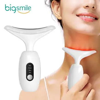 2022 portable handheld electric EMS neck massage face skin tightening wrinkle removal vibrating facial massager