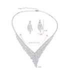 Wedding Crystal Necklace Dubai Bridal Wedding Crystal Rhinestone Necklace Earring Jewelry Set For Women