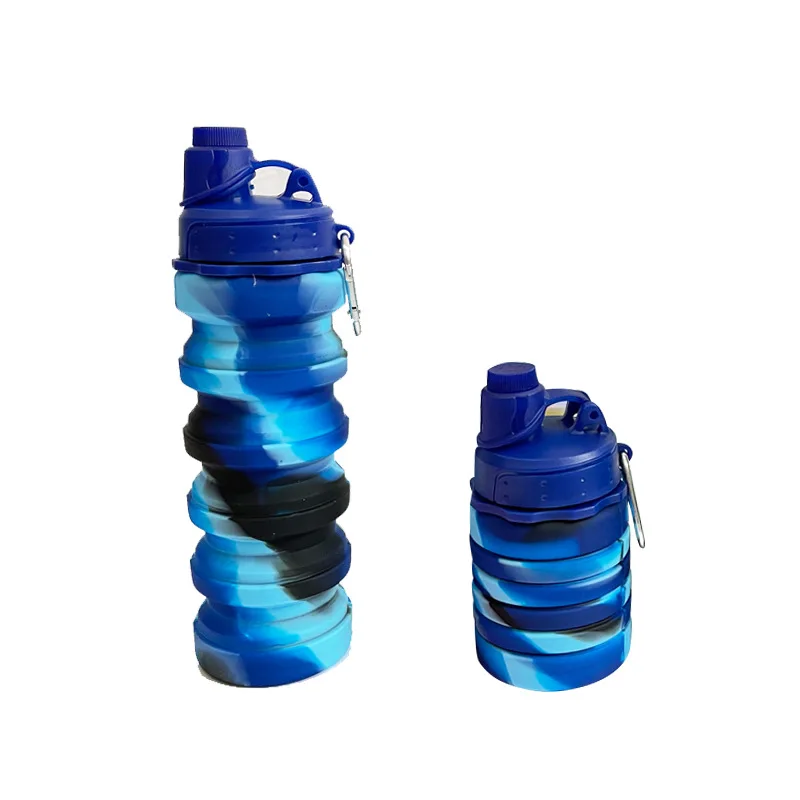 Hot selling high quality environmentally friendly foldable water bottles travel silicone foldable sports drinking bottles