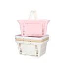 Customized Shopping Basket Storage Basket With Handle For Supermarket Shopping Plastic Basket