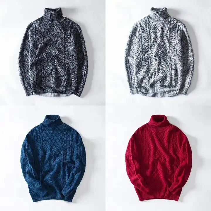 2024 wholesale round neck pullover knitted plus size men's sweater