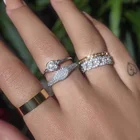 Band Eternity Fashion 925 Silver Jewelry Wedding Band Eternity Rose Ring For Women