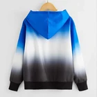 Blue Customized Contrast Color Suit Men's Fashion Casual Hoodie Stringless Blue Gray Hoodie