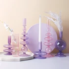Purple Candle Holder New Nordic Clove Purple Candle Holder Weddings Long Stem Decorative Color Candlestick
