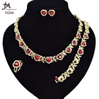 Ruby Set T0266 Free Shipping New Design High Quality 18K Gold Plated Valentine's Day Gift Ruby Jewelry Set