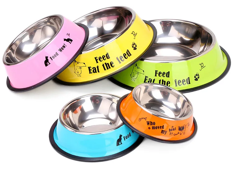 Stainless Steel Durable Custom Printing Dog Bowl Large Size Pet Bowl for Big Dog Food Grade 30cm Cheap Dog Bowl details