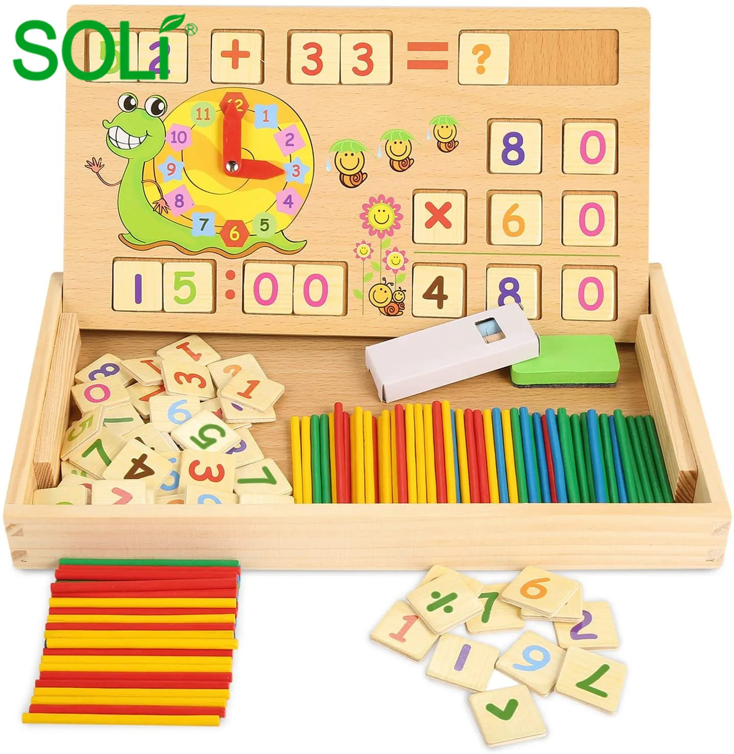 Popular Educational Counting Toys Math Number Counting Teaching Tools Montessori Preschool Toys for Toddlers Wooden Toys