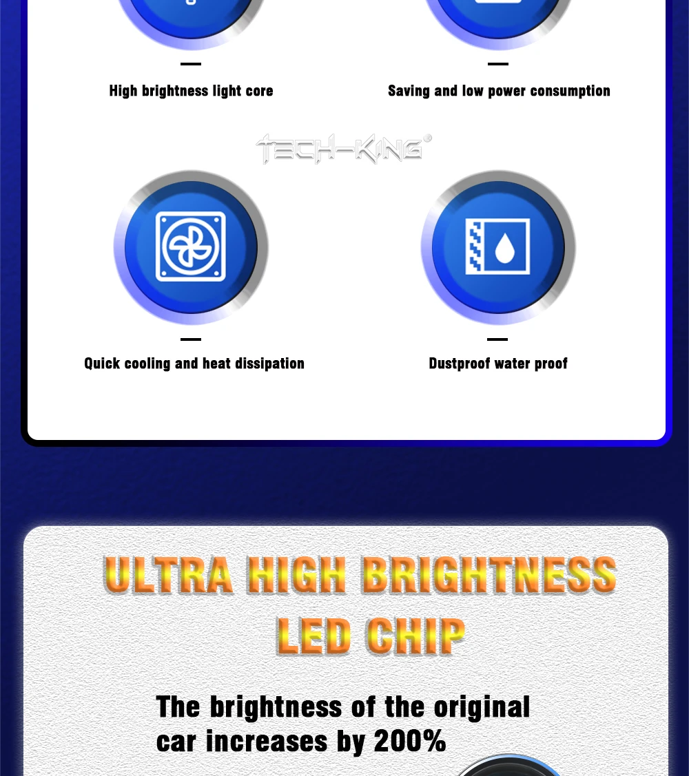 TECH-KING High Bright Lens 27SMD 3030 Led Car Reverse Light Canbus W16w Backup Lights 921 12-24V T15 Bulbs