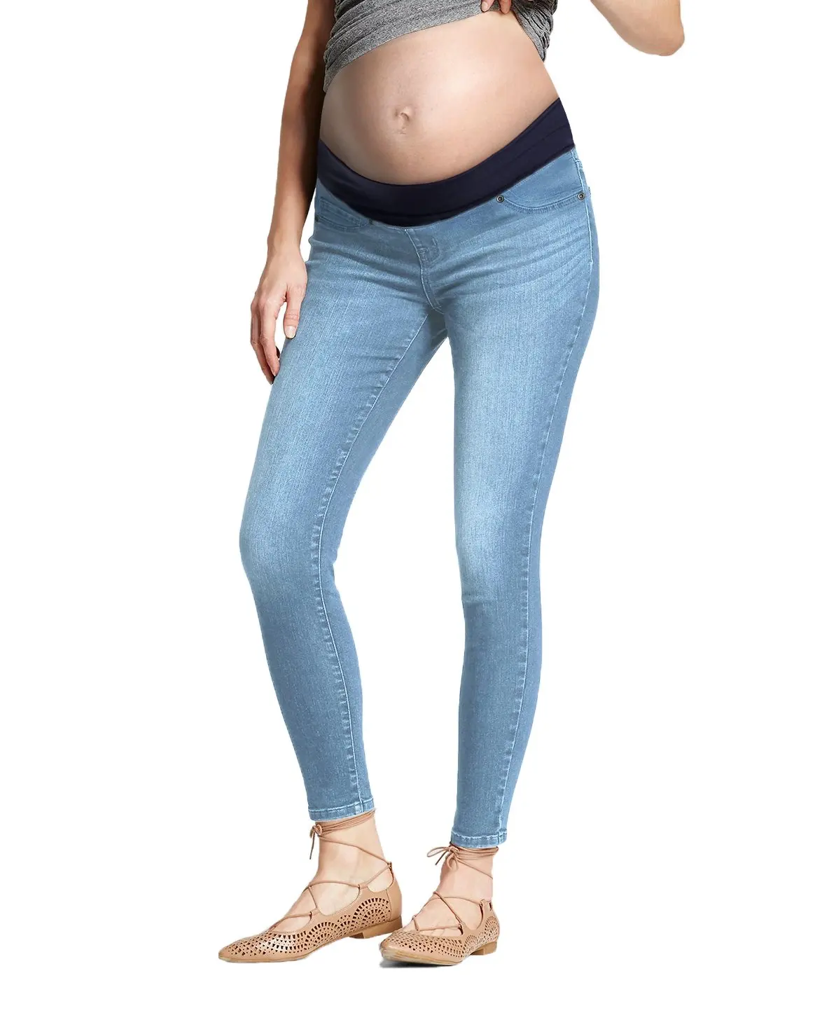 Distressed Denim Stretch Slim Jeggings 