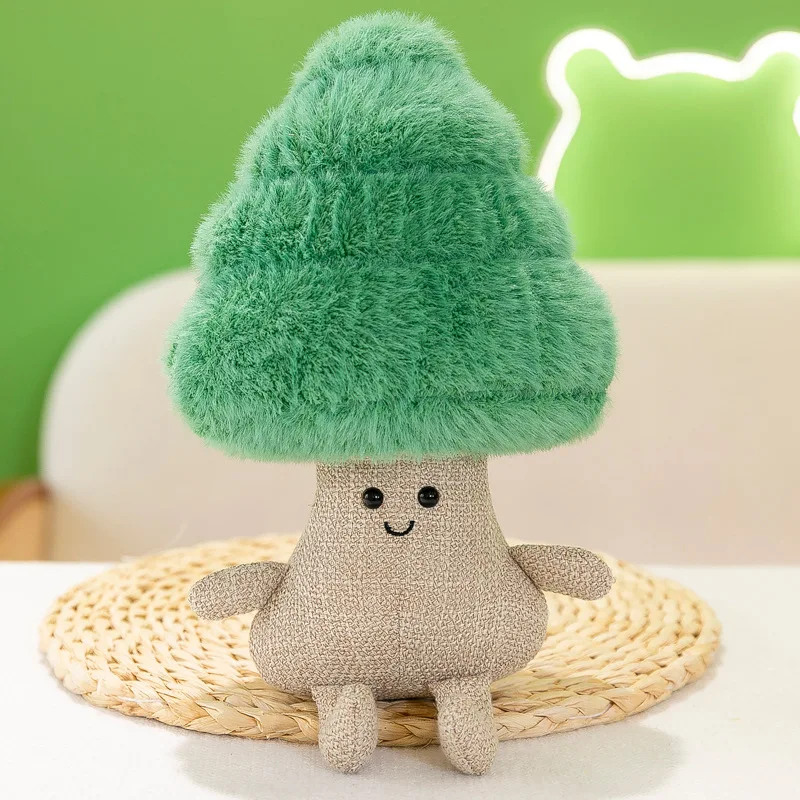 Custom Colored Mushroom Stuffed  Plush Toys Green Plant Plush Toy Women Gift for Kids Birthday