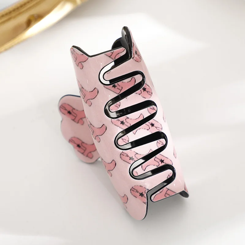 2022 New Design Low Moq Dropshipping Acrylic Shoes cowboy boot hair claw cowboy hat hair claw clip For Women Girls 35 Hd85d2b86e8214370b140cea82a3c7e4eD