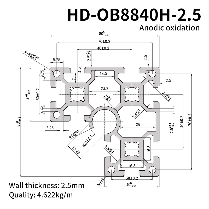 8840L Corner Extruded Aluminum Profile 8080 Corner Automation Equipment Rack Industrial Aluminum Alloy Profile factory