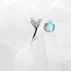 Ring Diamond R2021 Christian Gifts Jewellery Silver Glass Adjustable Ring Fishtail Diamond Ring