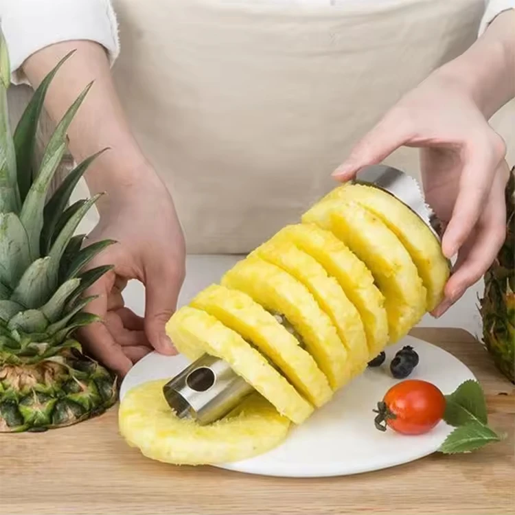 Kitchen Super Fast Pineapple Corer and Slicer Tool Stainless Steel Pineapple Cutter for Easy Core Removal & Slicing