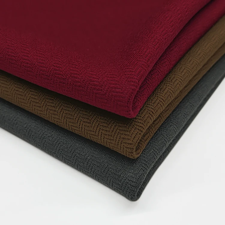 Hot Sale Solid Fabric 51% Polyester 43% Rayon 6% Spandex Material Knit Scuba Fabric for Pants factory