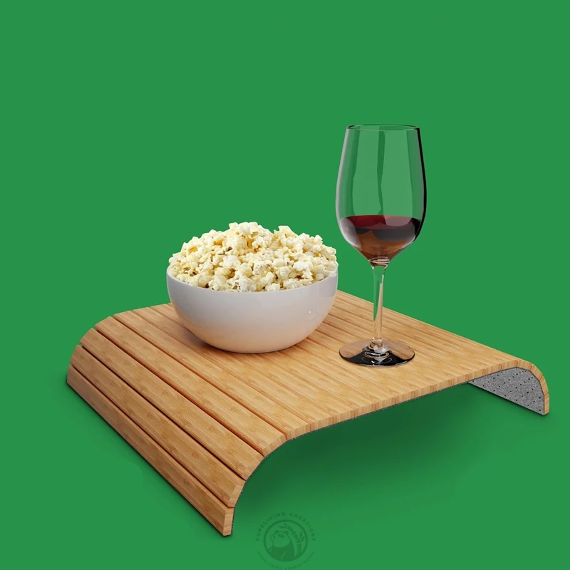 Couch Cup Holder, Anti Falling Couch Drink Holder, Natural Bamboo Sofa Cup Holder Armrest Tray, Portable Couch Arm Tray Table