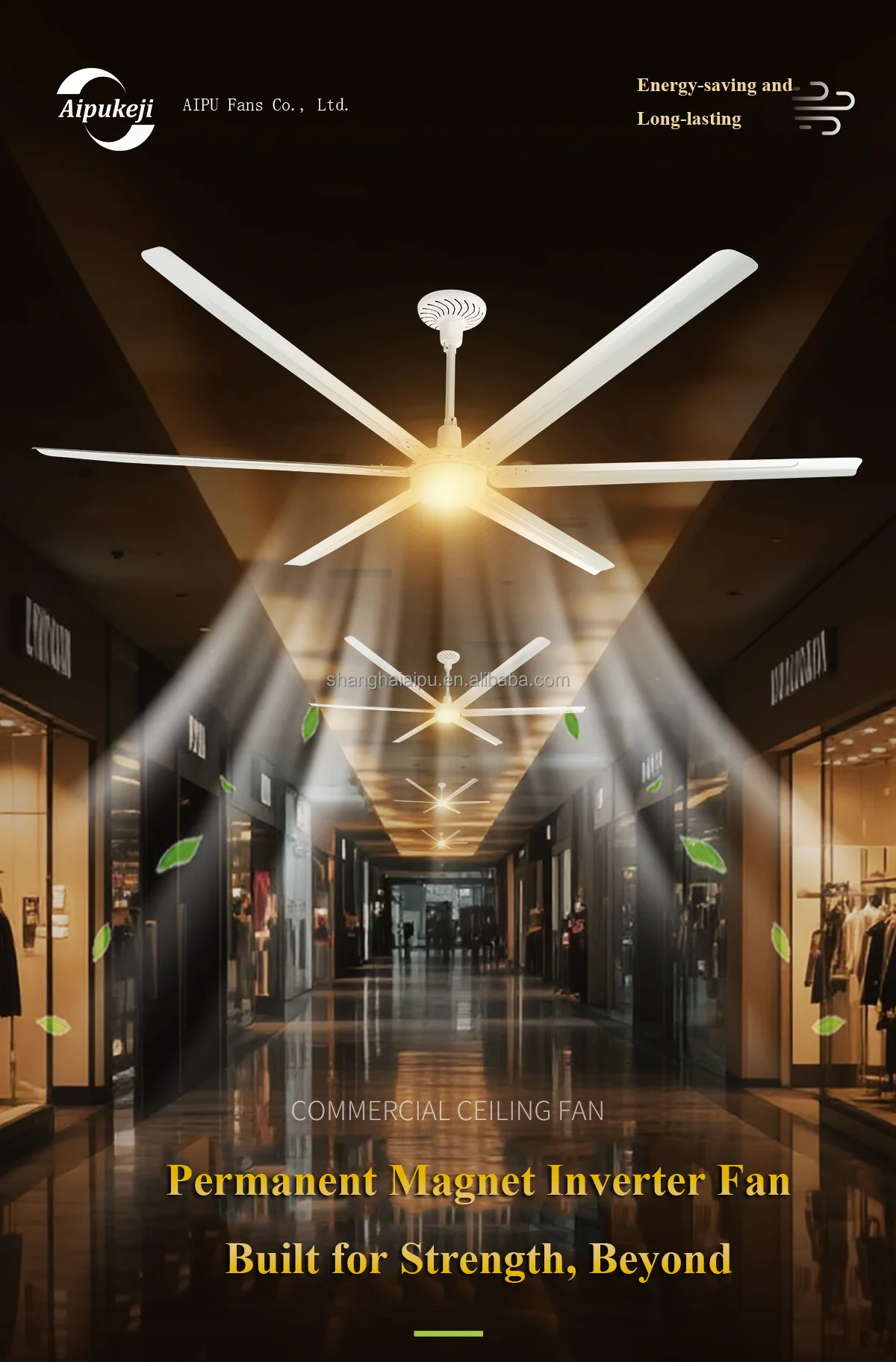 Ceiling Fan, 190W, Metal - detail 6