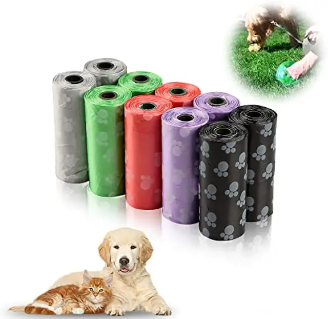 1000 Counts Extra Thick Black Biodegradable Pet Poop Waste Bags With Handles for Dogs