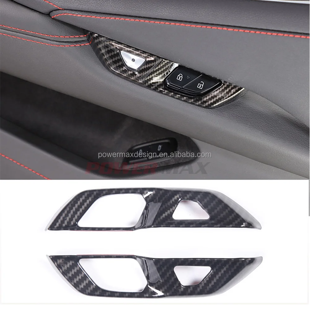 Wholesale Dry Carbon Fiber Door Lock Switch Button Cover Trims For