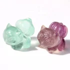 Dropshipping Natural Rainbow Fluorite Healing Stone Crystal Mini Pokemon Monster Carving Bullbasaur