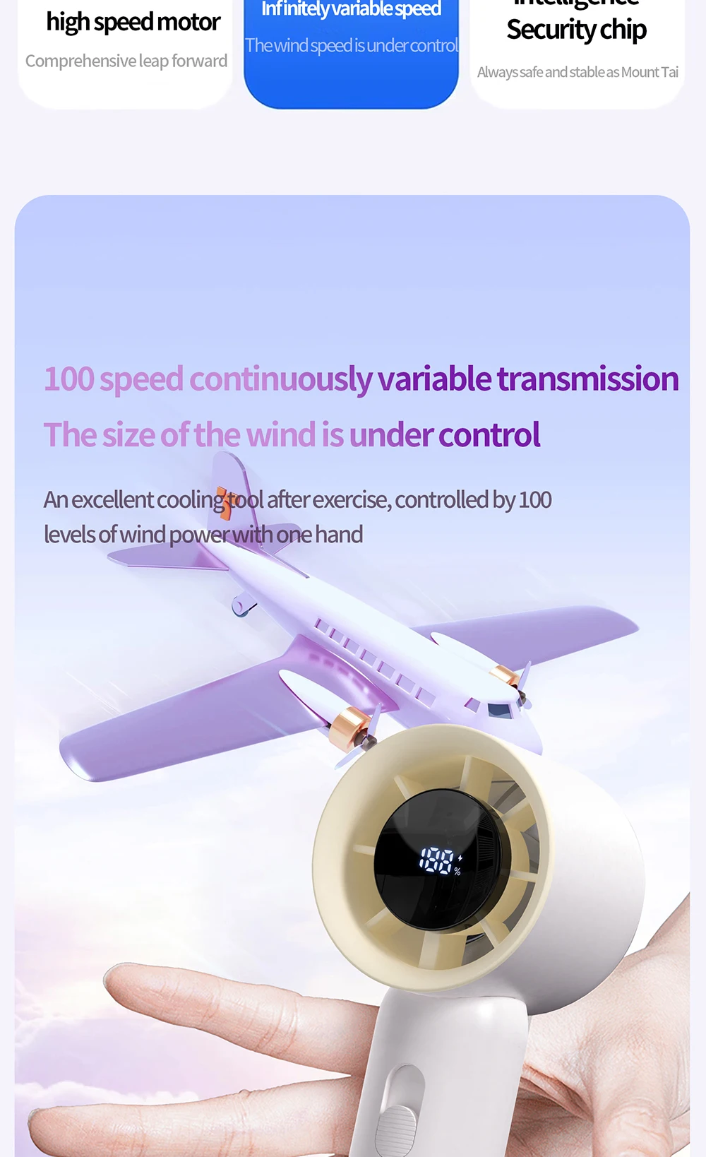 Mini Fan, Portable, USB, 3000mAh - detail 26