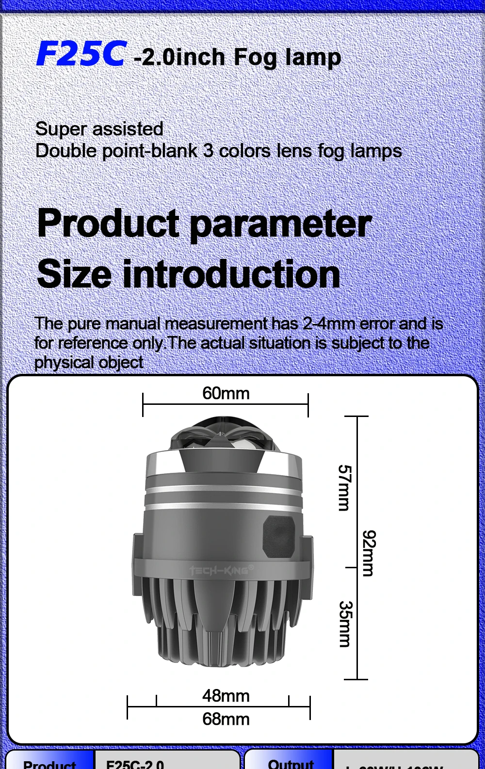 3 colors Bi Led Projector Lens High Low Beam Led Laser Fog Light Auto Accessories Customizable Logo 2 inch for Car Lens fog lamp