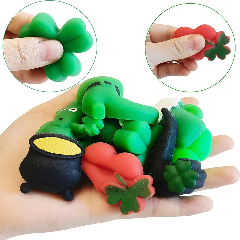Mini Squishy Toys Squeeze Fidget Stress Relief Toy Party Favor for Kids St. Patrick's Day Gifts Mini Squishy Toys