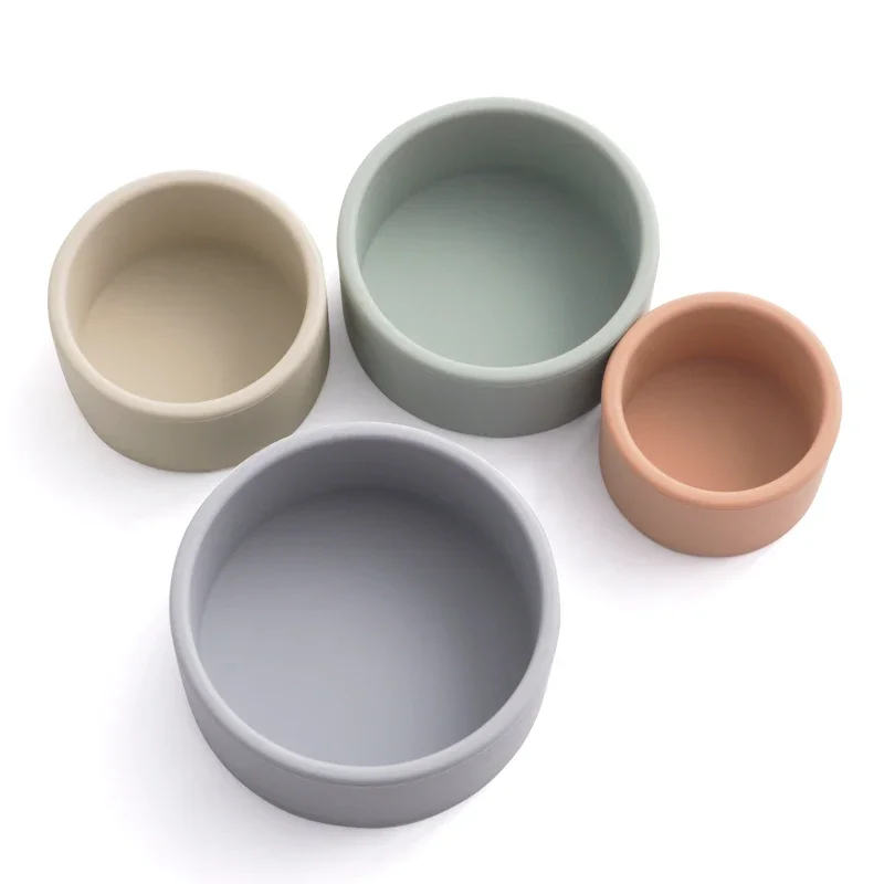 product bpa free silicone stacking cups sorting nesting toys for babies infants educational play set for 6 months-4