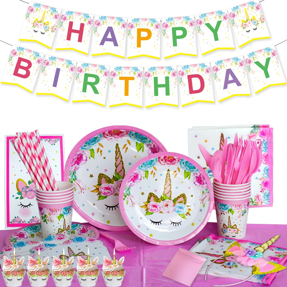 176 PCs Unicorn  for Girls Party Decorations Unicorn  for Birthday  QUALITI 