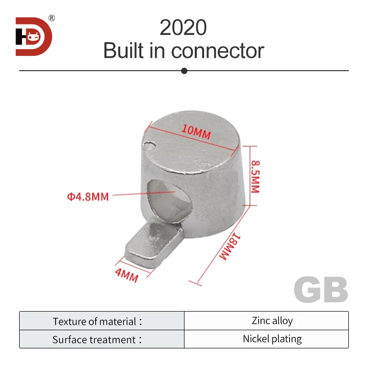 20/30/40 Industrial Aluminum Profile Whistle Connector Aluminum Built in Fixed Connector Aluminum Profile Accessory Pin manufacture