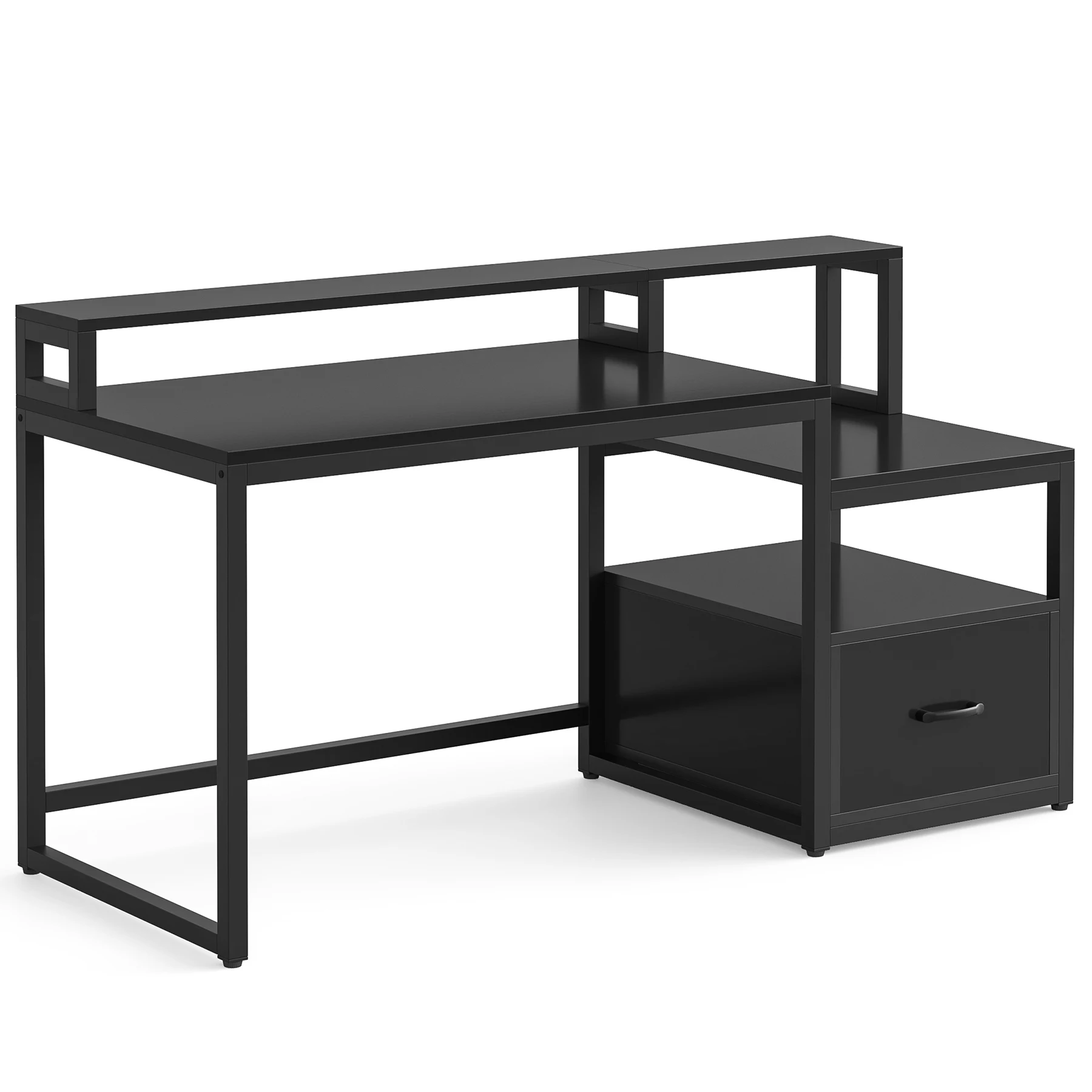 Modern Style Writing Desk Laptop Table Office Computer Desk With File Drawer